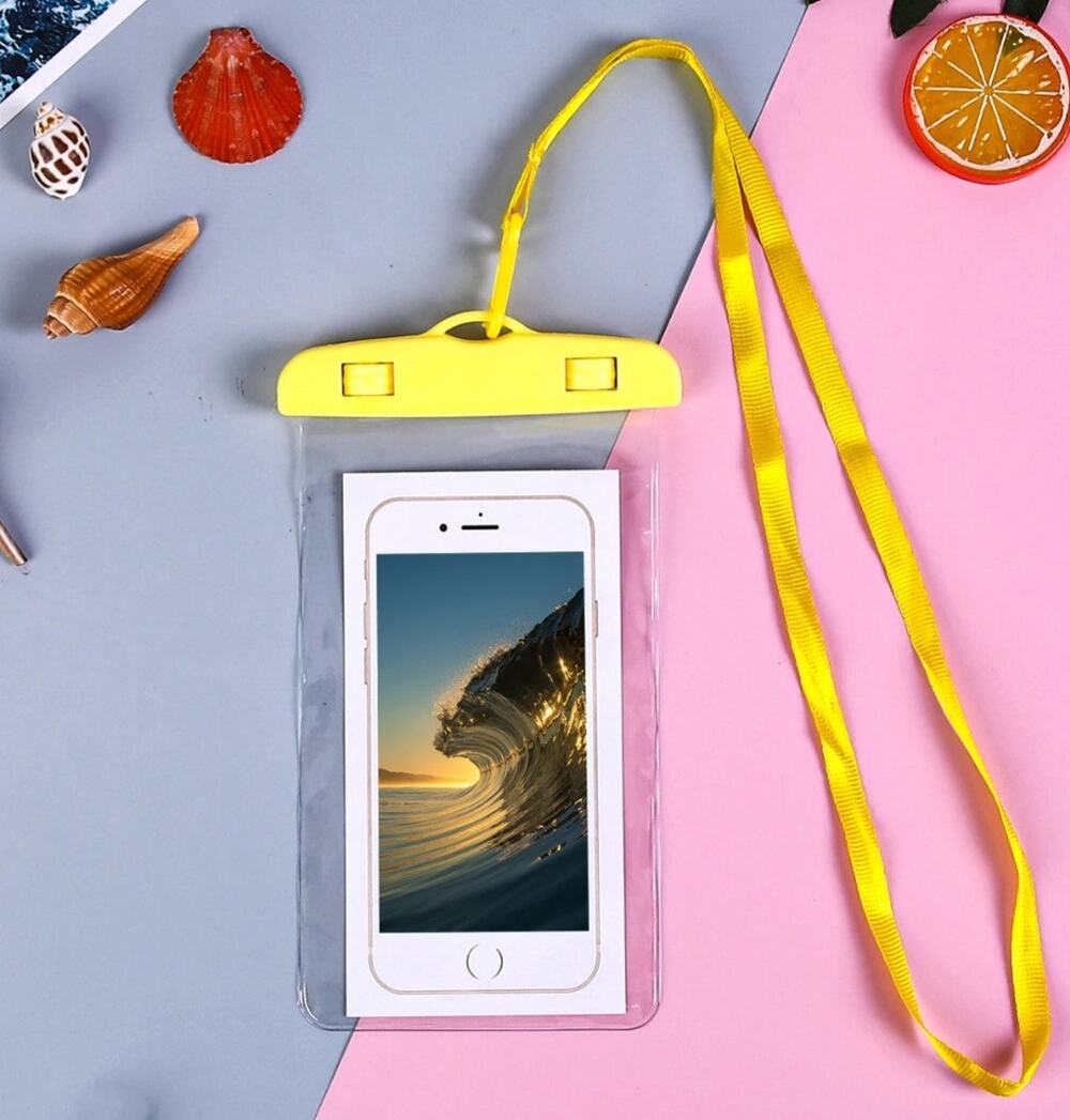 Mobile Phone Dry Bag Touch Screen Pouch, Transparent Floating Waterproof ~Yellow